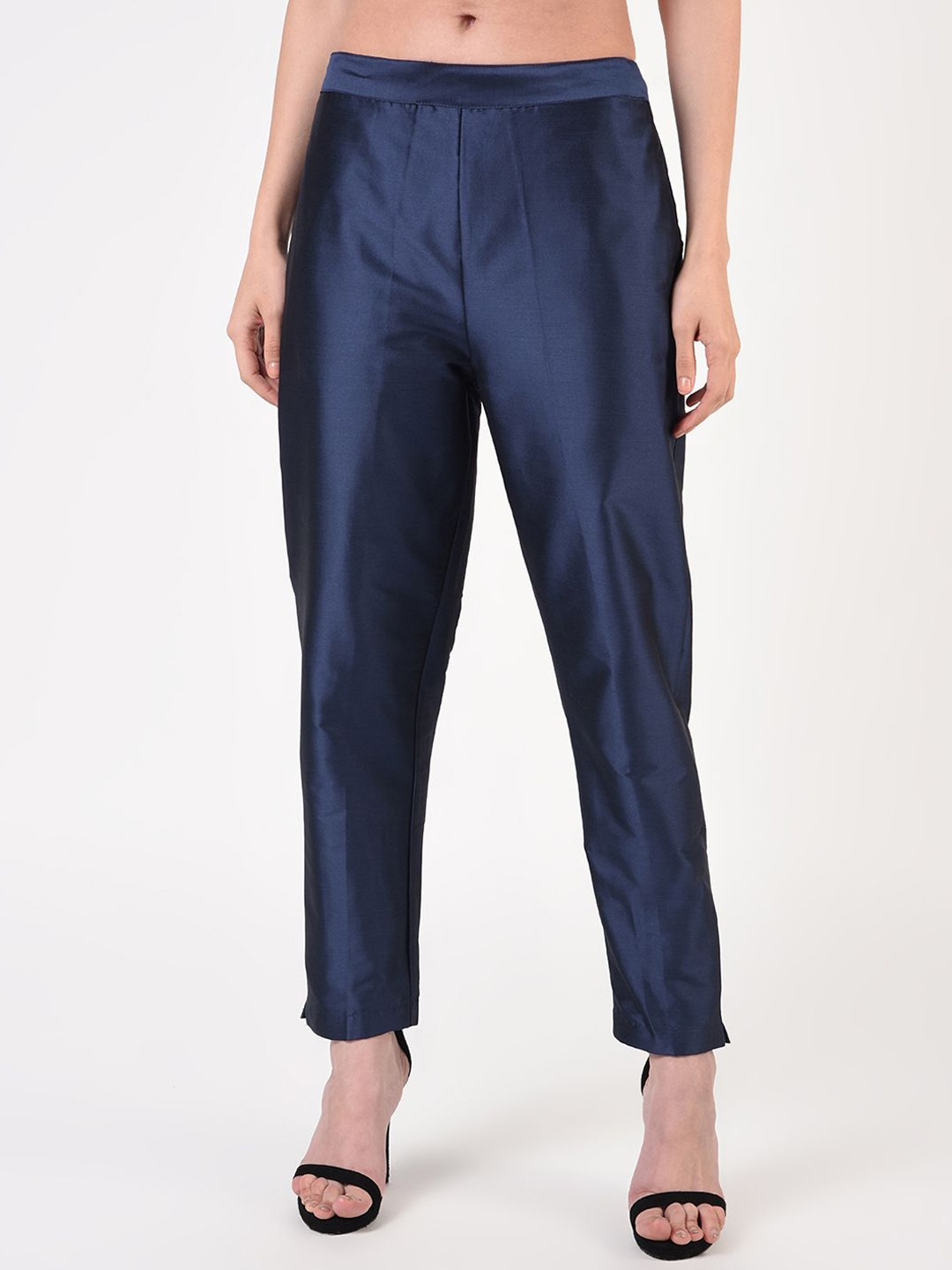 

FLOREOS Women Relaxed Easy Wash Regular Trouser, Navy blue
