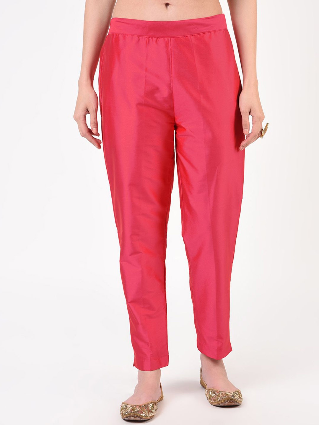 

FLOREOS Women Relaxed Mid-Rise Trousers, Magenta
