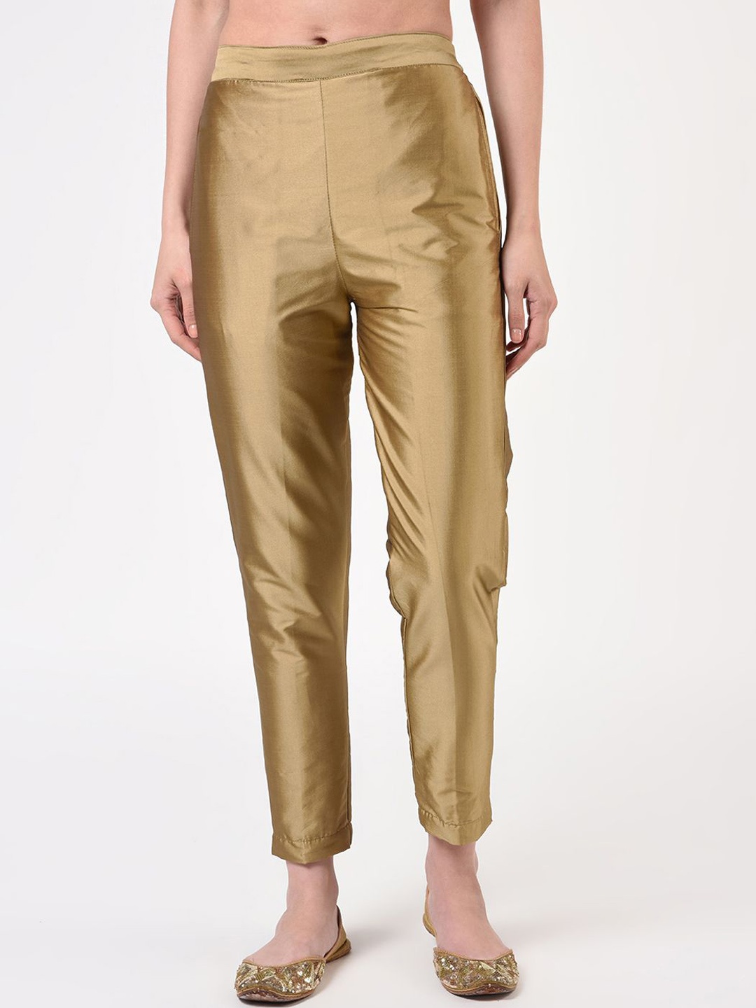 

FLOREOS Women Relaxed Easy Wash Trousers, Gold