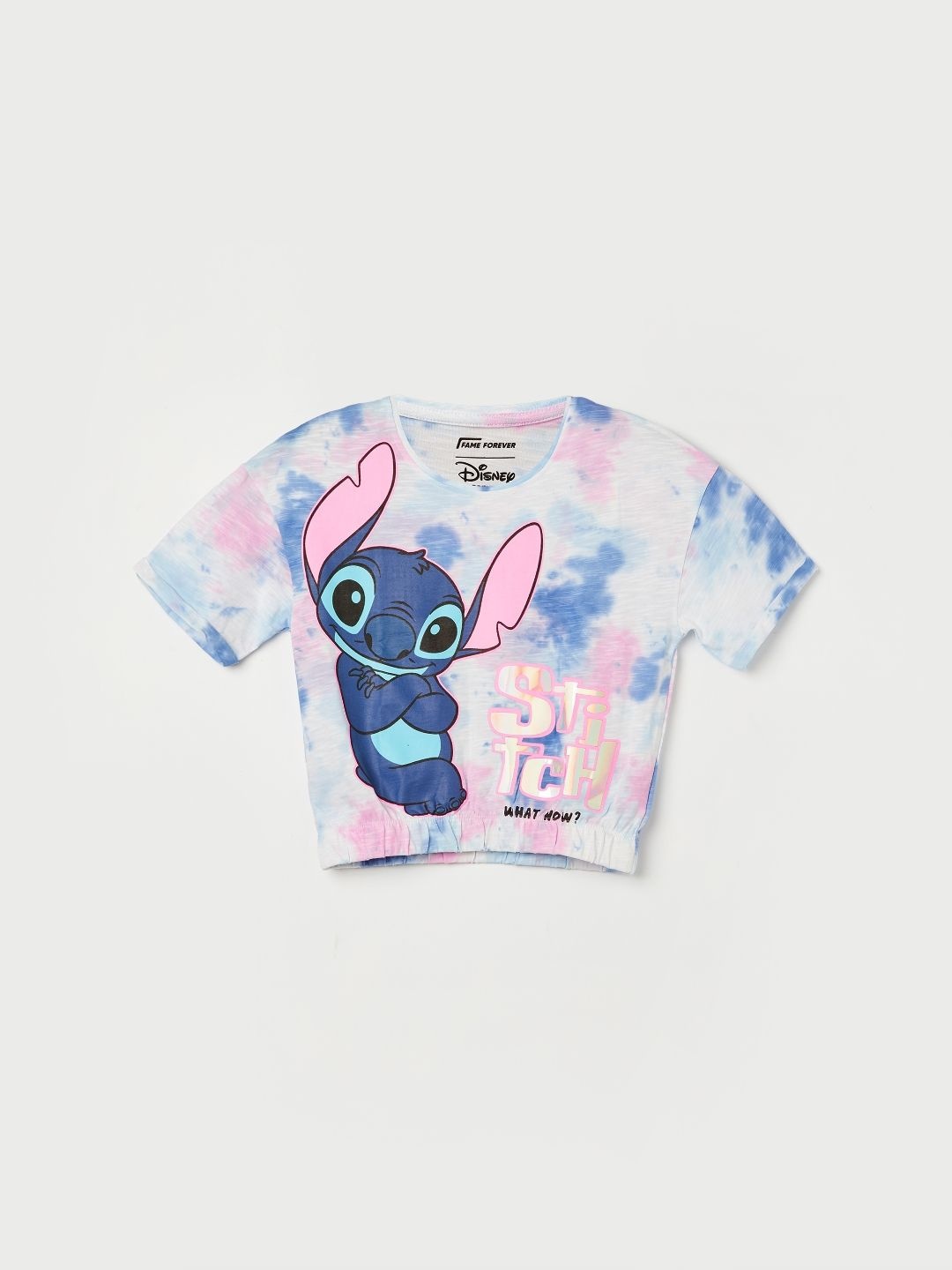 

Fame Forever by Lifestyle Girls Lilo & Stitch Printed Cotton T-shirt, White