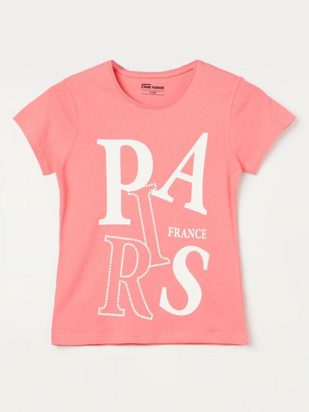 

Fame Forever by Lifestyle Girls Typography Printed Round Neck Cotton T-shirt, Pink