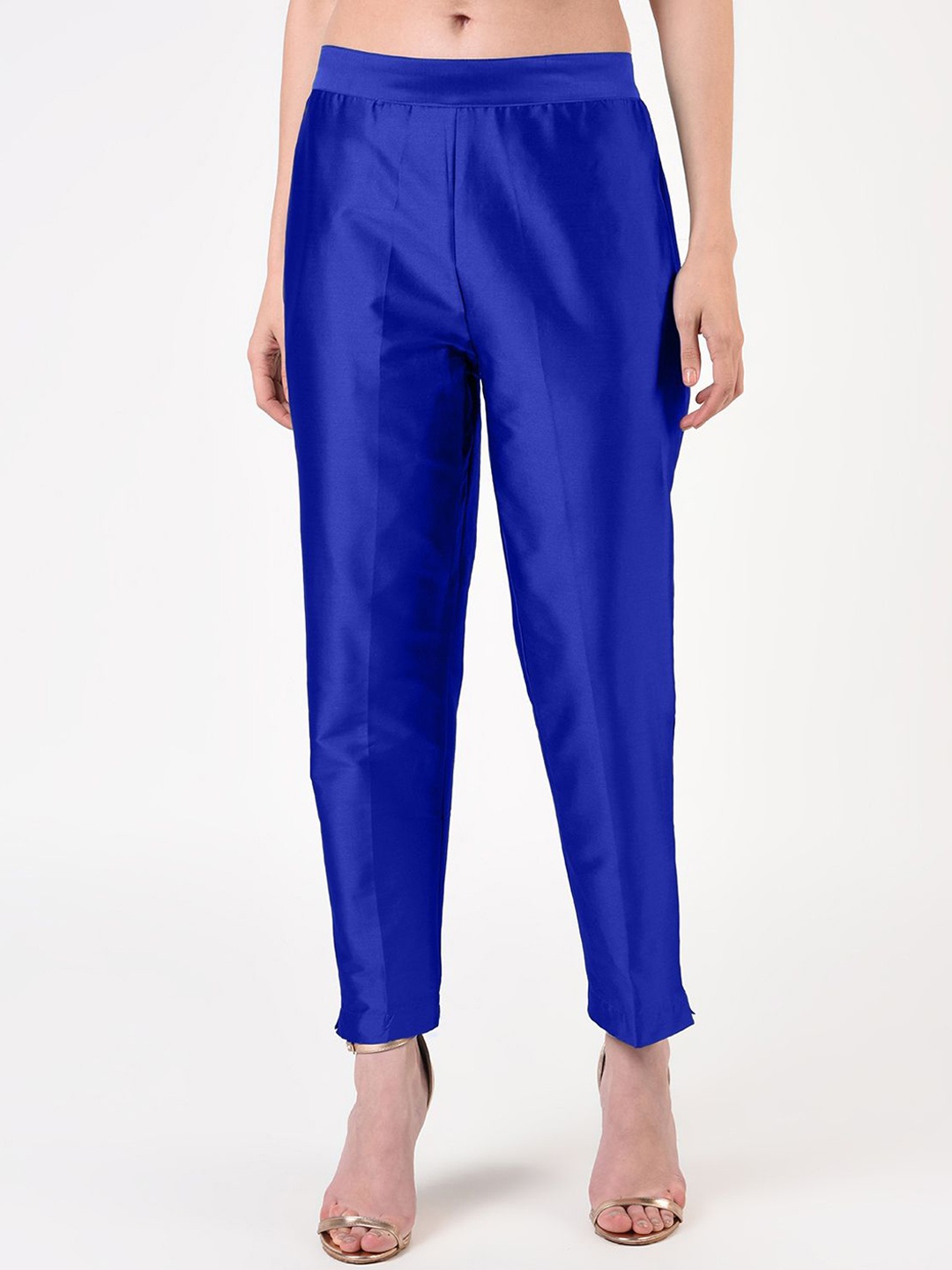 

FLOREOS Women Relaxed Fit Peg Trousers, Blue