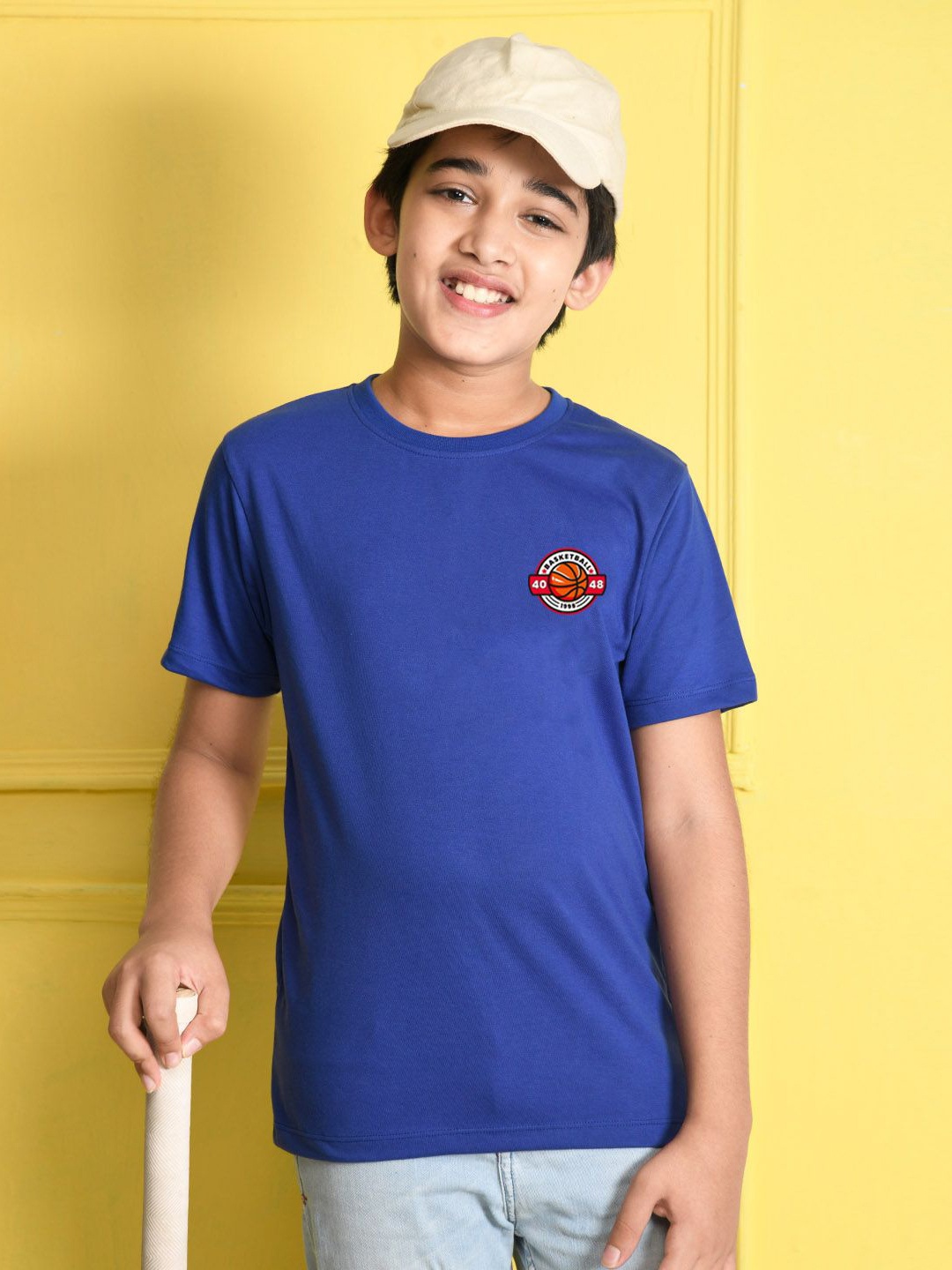 

NUSYL Boys Graphic Printed Round Neck Cotton T-shirt, Blue
