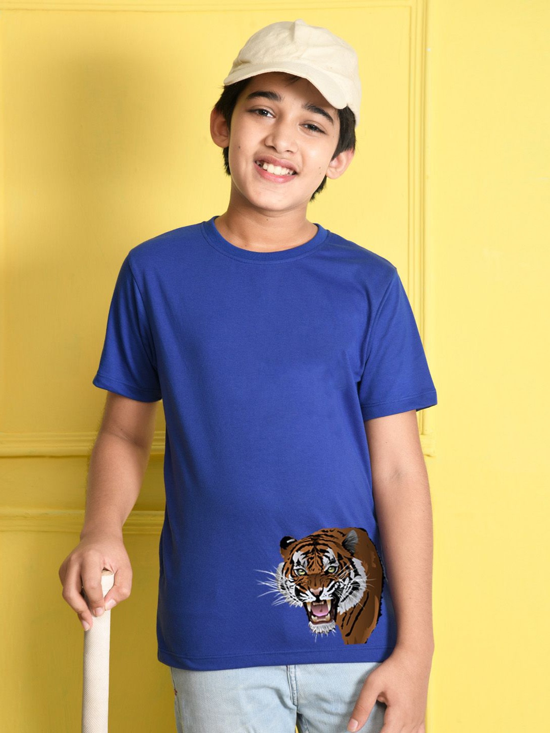 

NUSYL Boys Graphic Printed Round Neck Cotton T-shirt, Blue