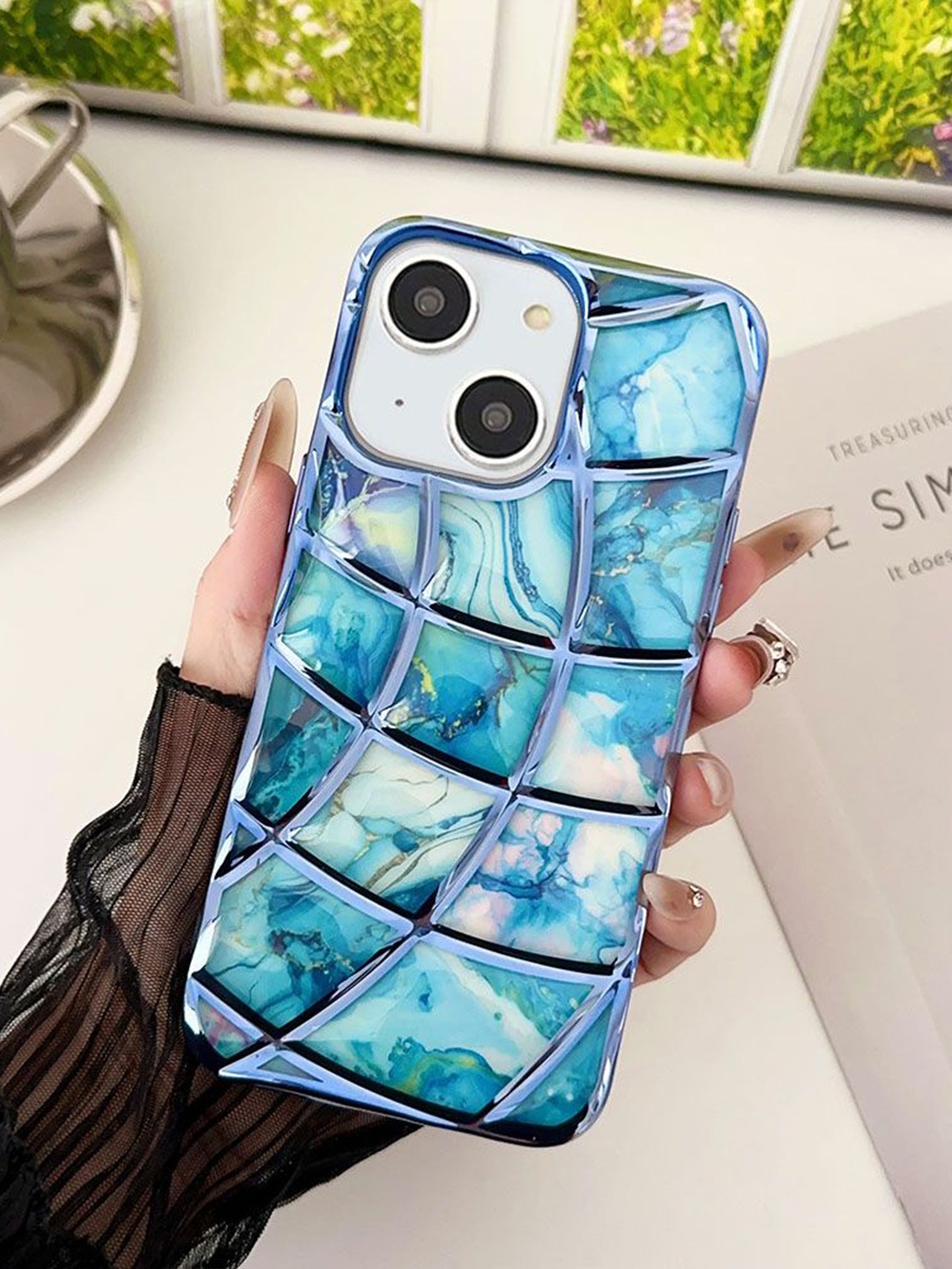

Luxury Kase LK145 Electroplated iPhone 15 Back Case, Blue