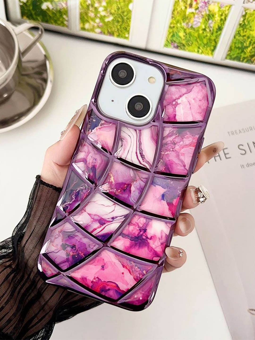 

Luxury Kase LK145 Electroplated iPhone 14 Plus Back Case, Purple