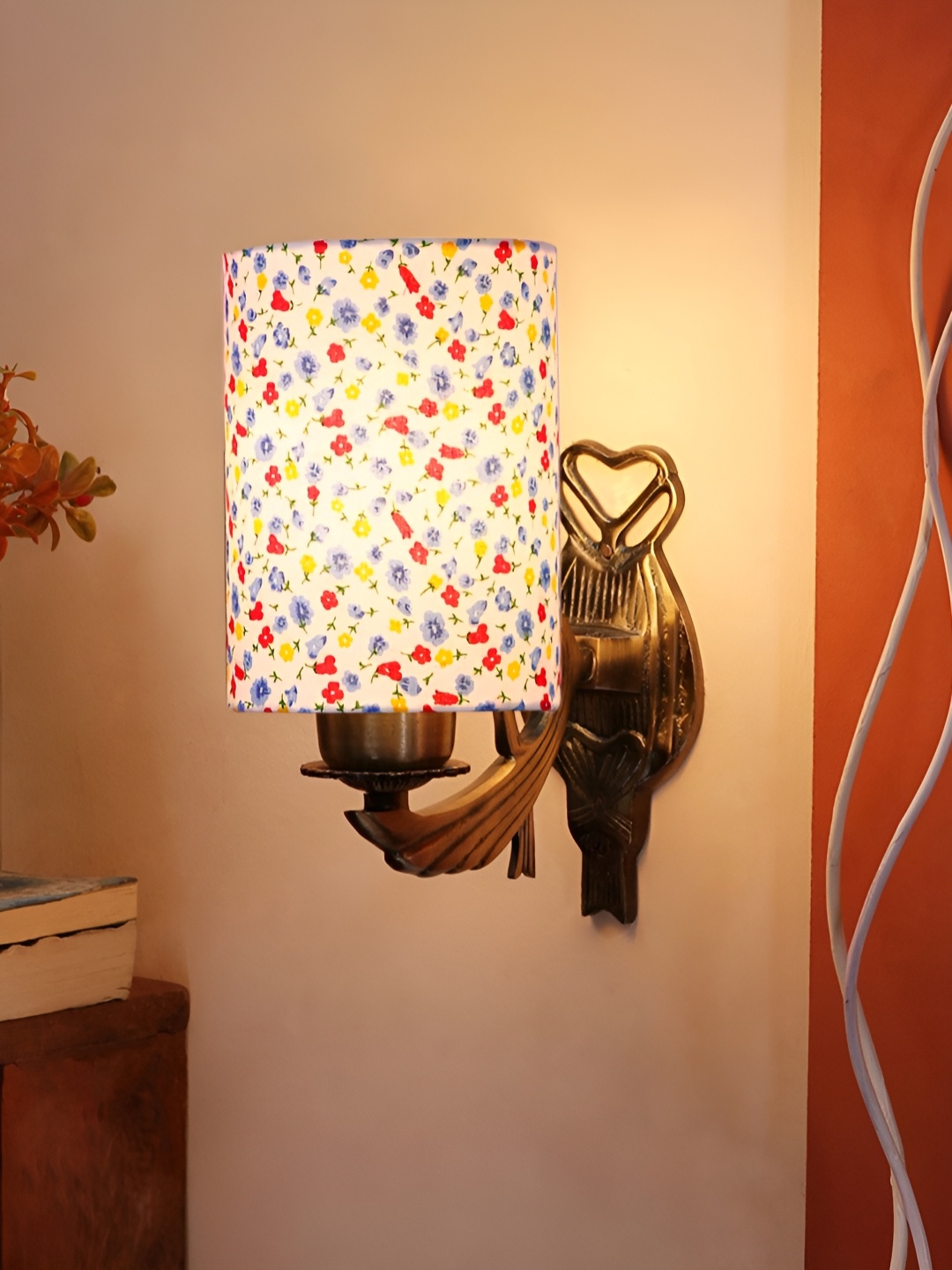 

Aura White & Blue Printed Metal Cylinder Shaped Wall Lamp
