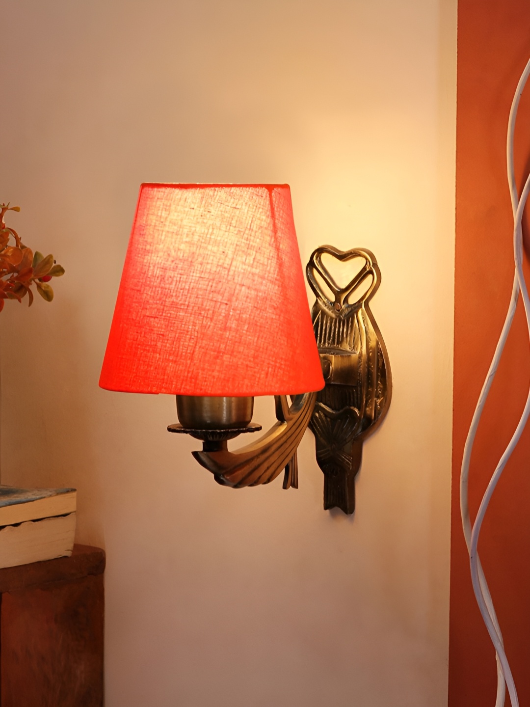 

Aura Orange & Black Metal Traditional Frustum Shaped Wall Lamp