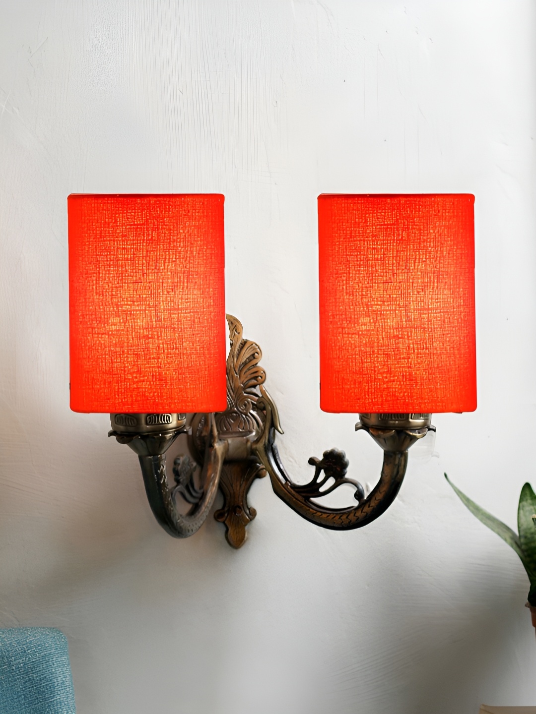 

Aura Orange & Black Metal Traditional Cylinder Shaped Shaped Wall Lamp