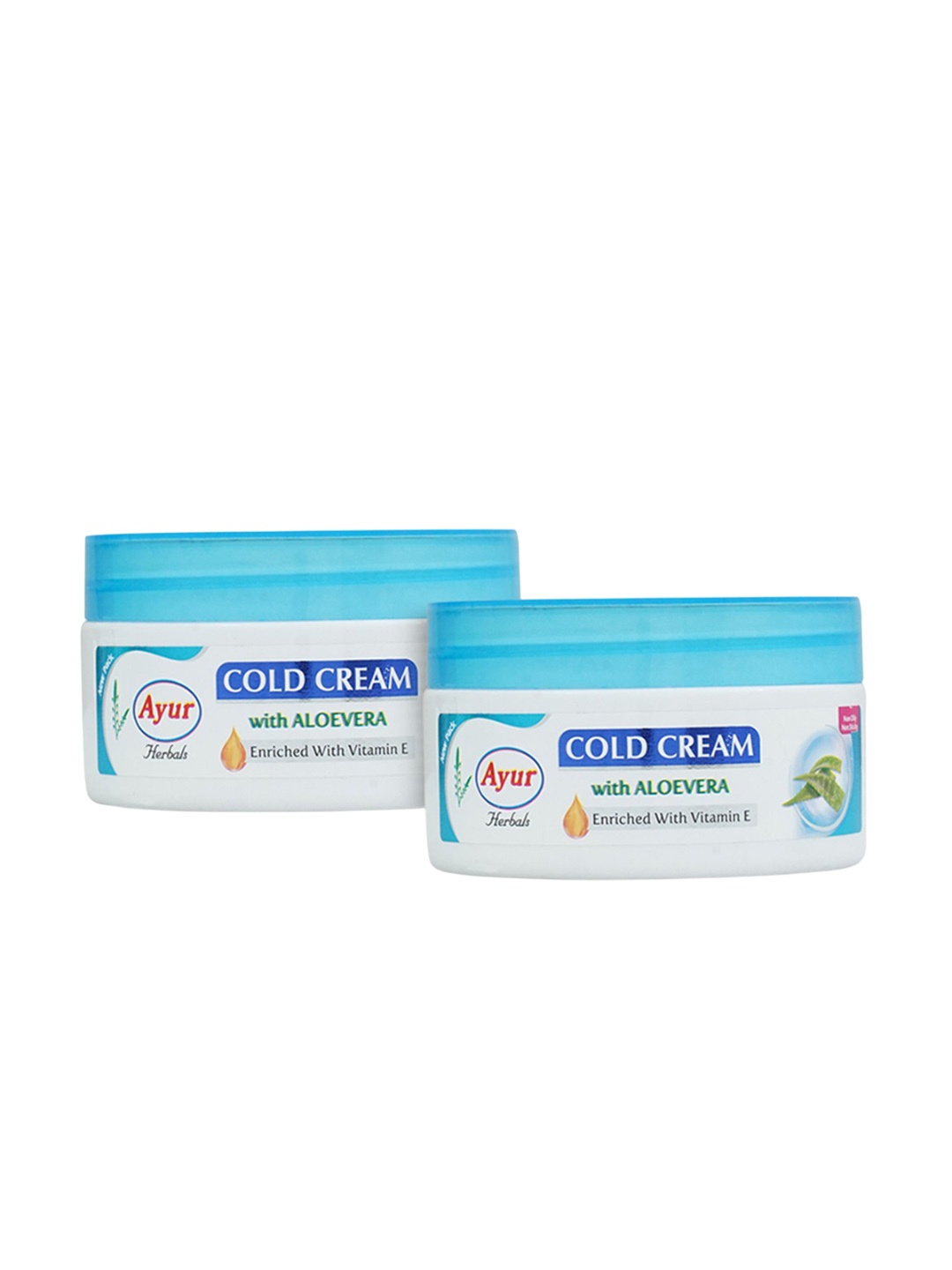 

AYUR HERBALS Set Of 2 Cold Cream With Aloevera, Rose & Cucumber- 100 ml Each, White