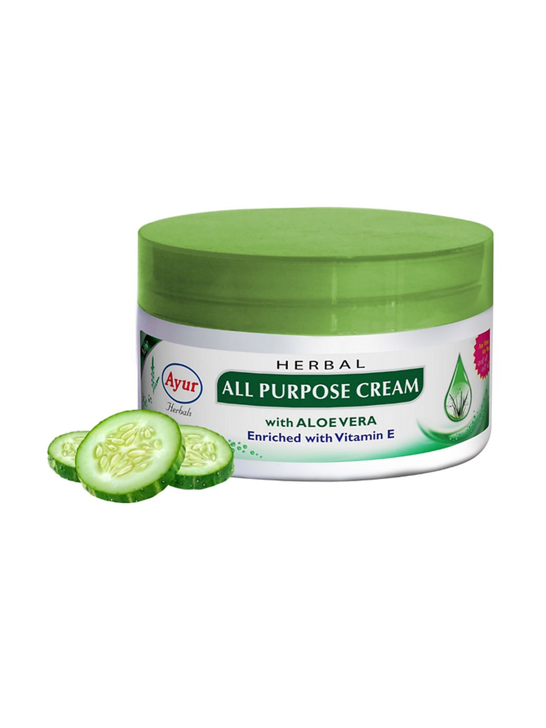 

AYUR HERBALS All Purpose Cream With Rose & Cucumber- 500 ml, Green