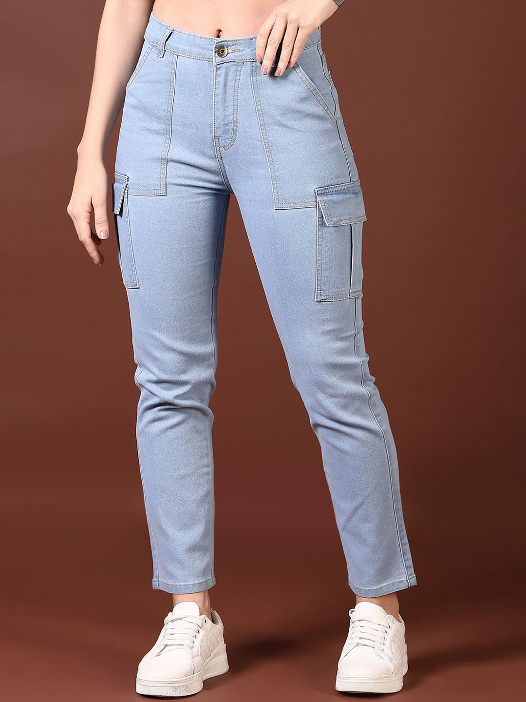 

V-Mart Women Regular Fit Mid-Rise Cotton Jeans, Blue