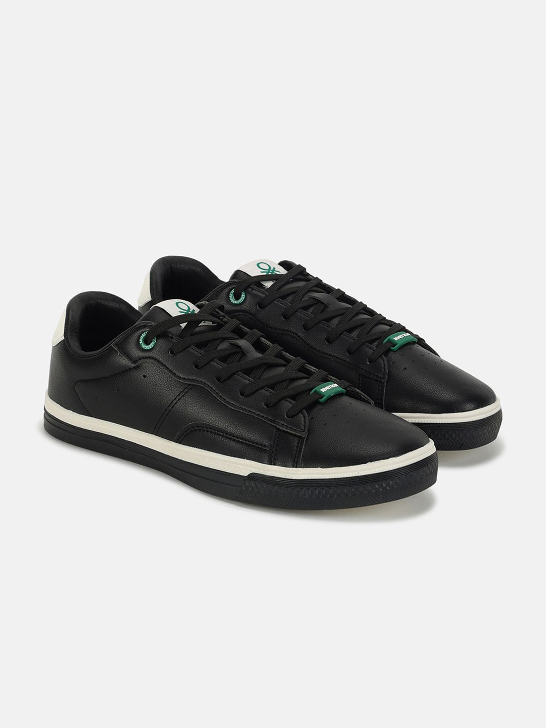 

United Colors of Benetton Men Comfort Insole PU Sneakers, Black