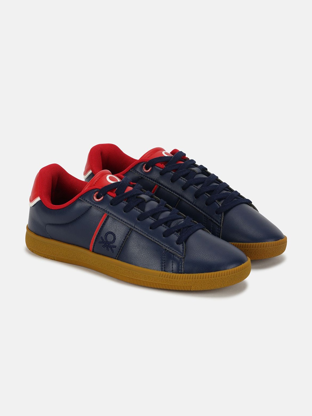 

United Colors of Benetton Men PU Lace-Ups Sneakers, Blue