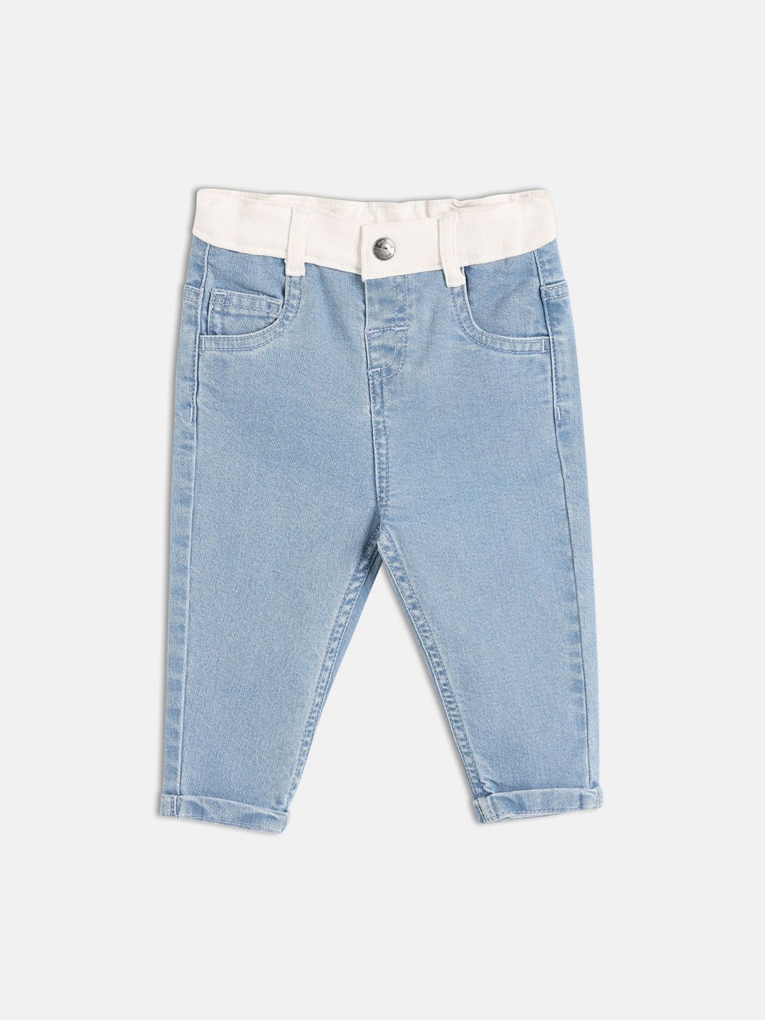 

MINI KLUB Boys Cotton Solid Stretchable Jeans, Blue