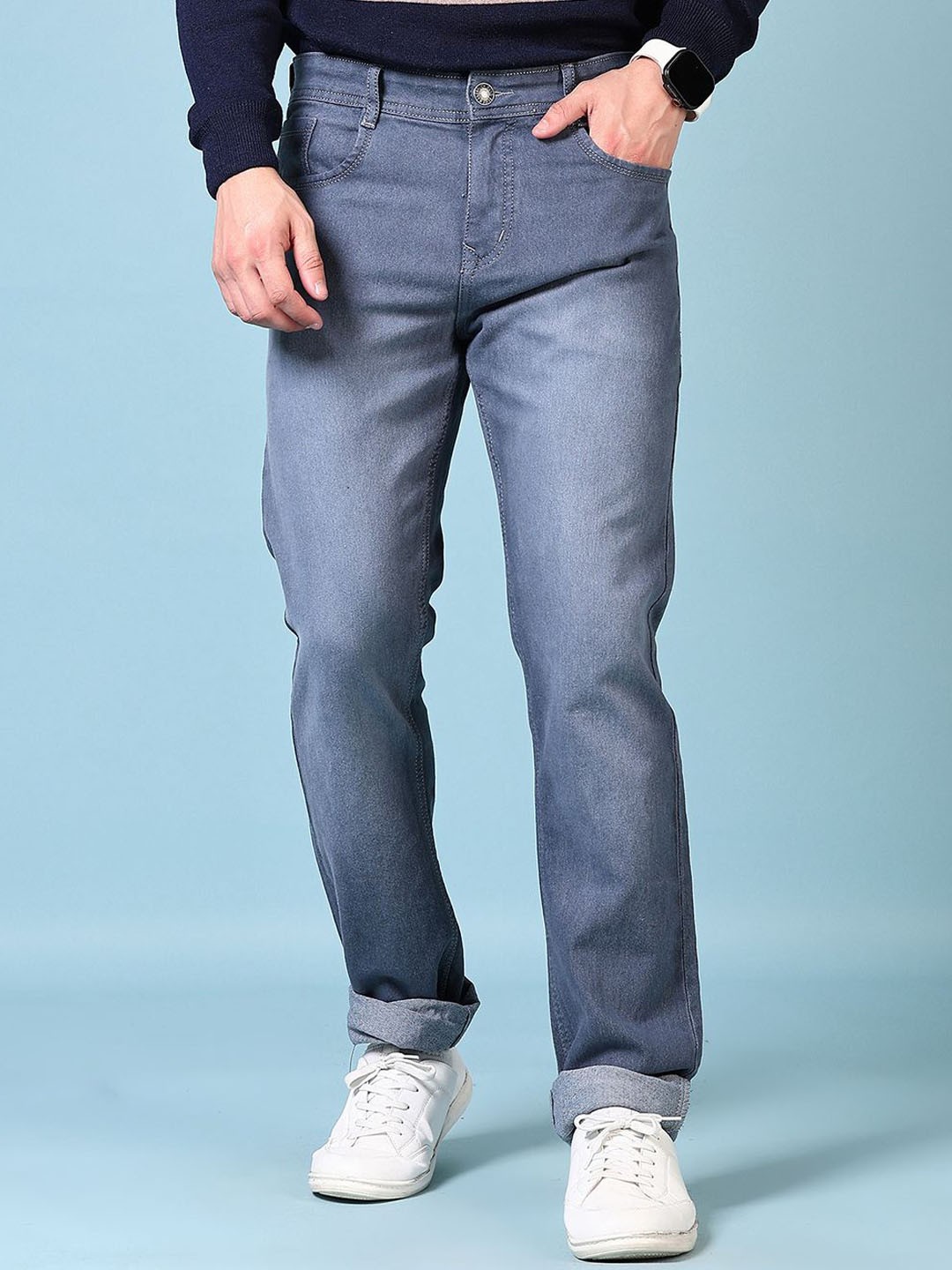 

V-Mart Men Regular Fit Mid-Rise Stretchable Jeans, Blue
