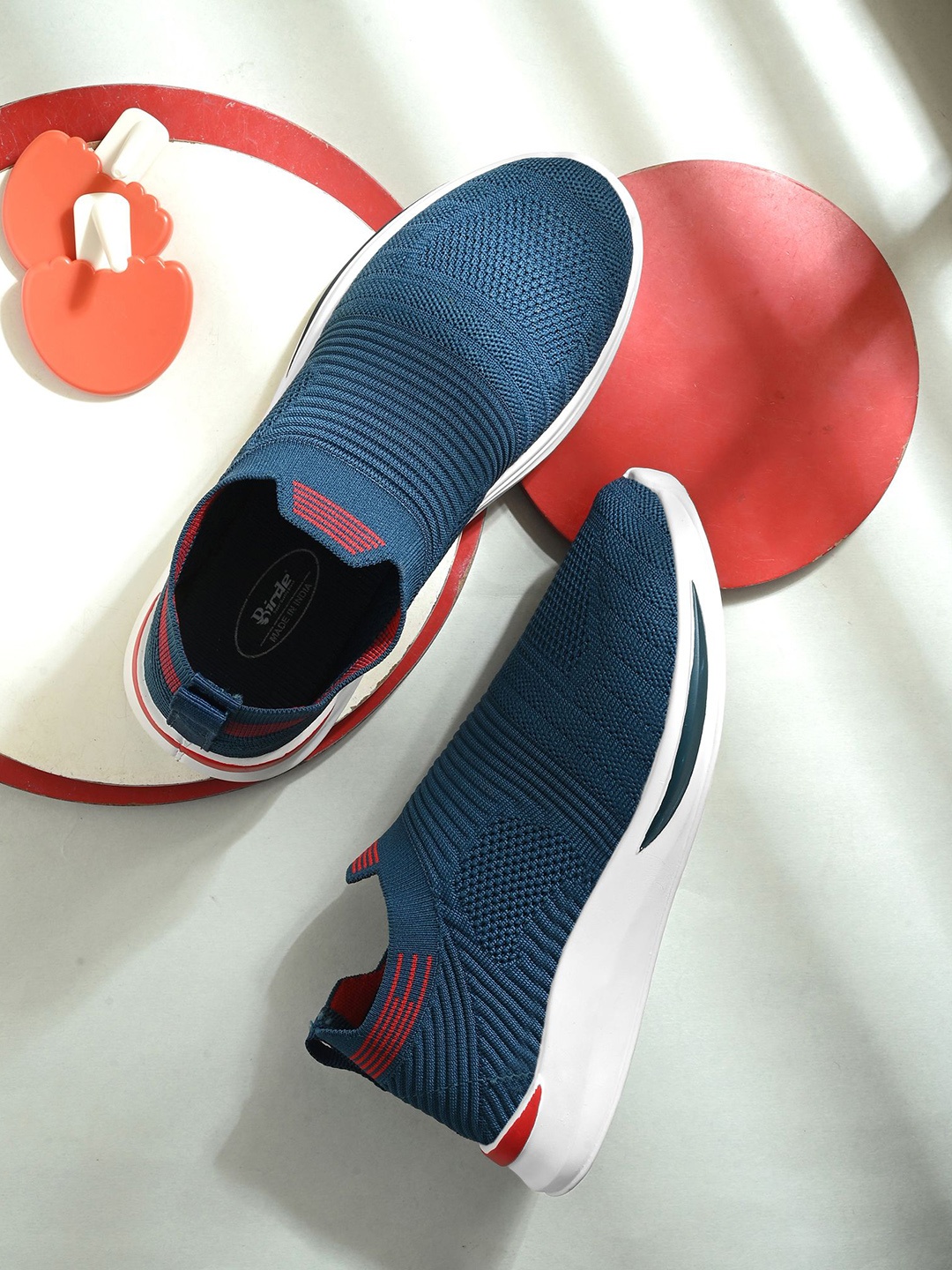 

BIRDE Boys Woven Design Flyknit Slip-On Sneakers, Navy blue