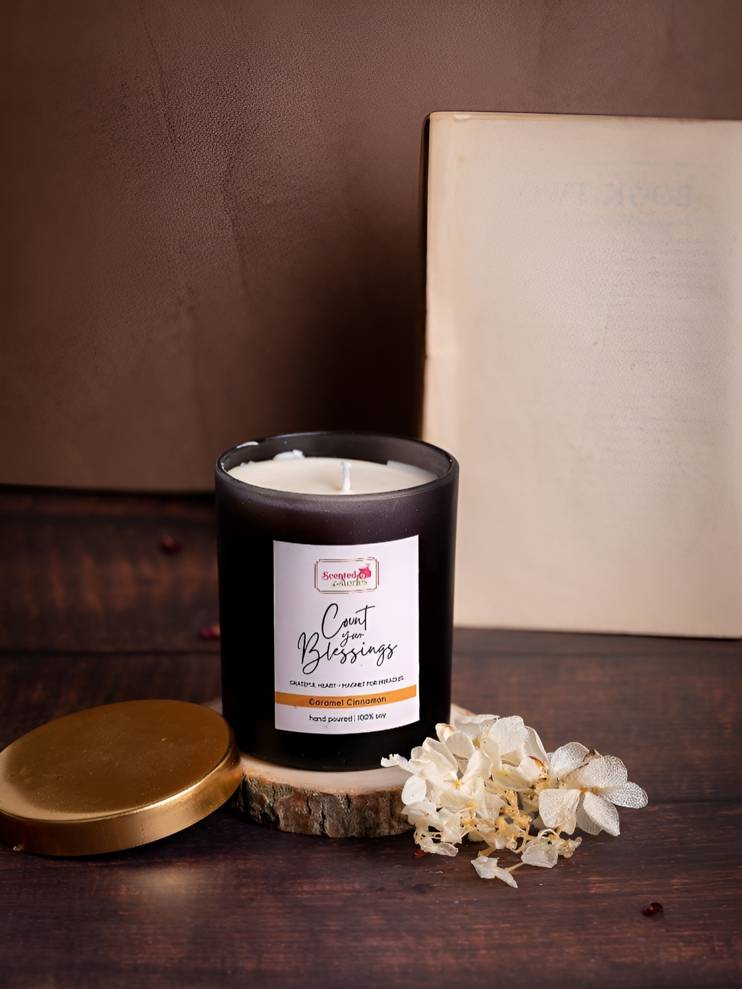 

Scented Stories Count Your Blessings White & Black Caramel Scented Jar Candle
