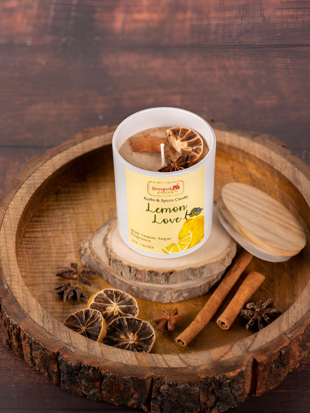 

Scented Stories Yellow & White Lemon Love Scented Candle
