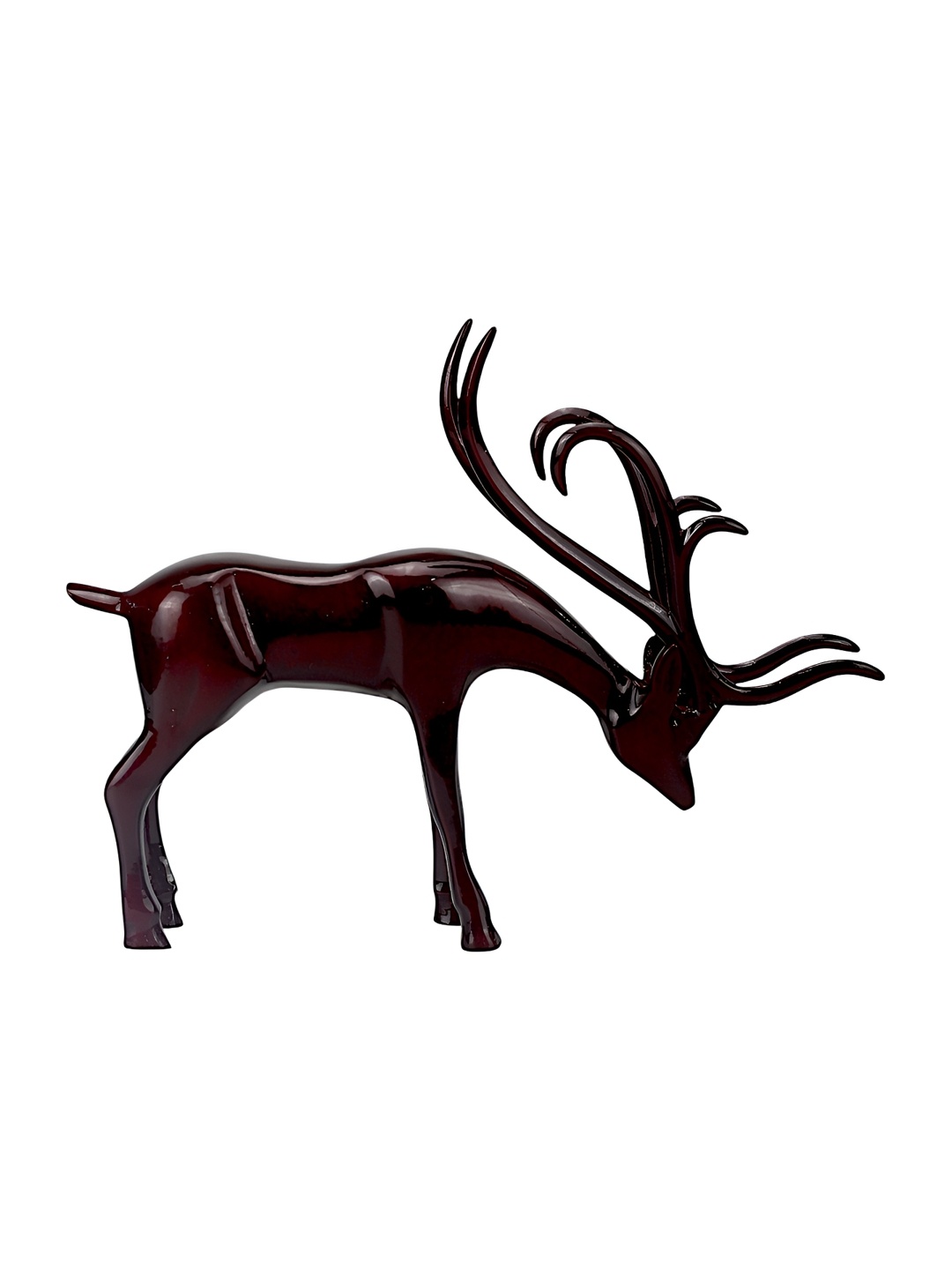 

Hind Decor Maroon & Black Long Horn Reindeer Showpiece