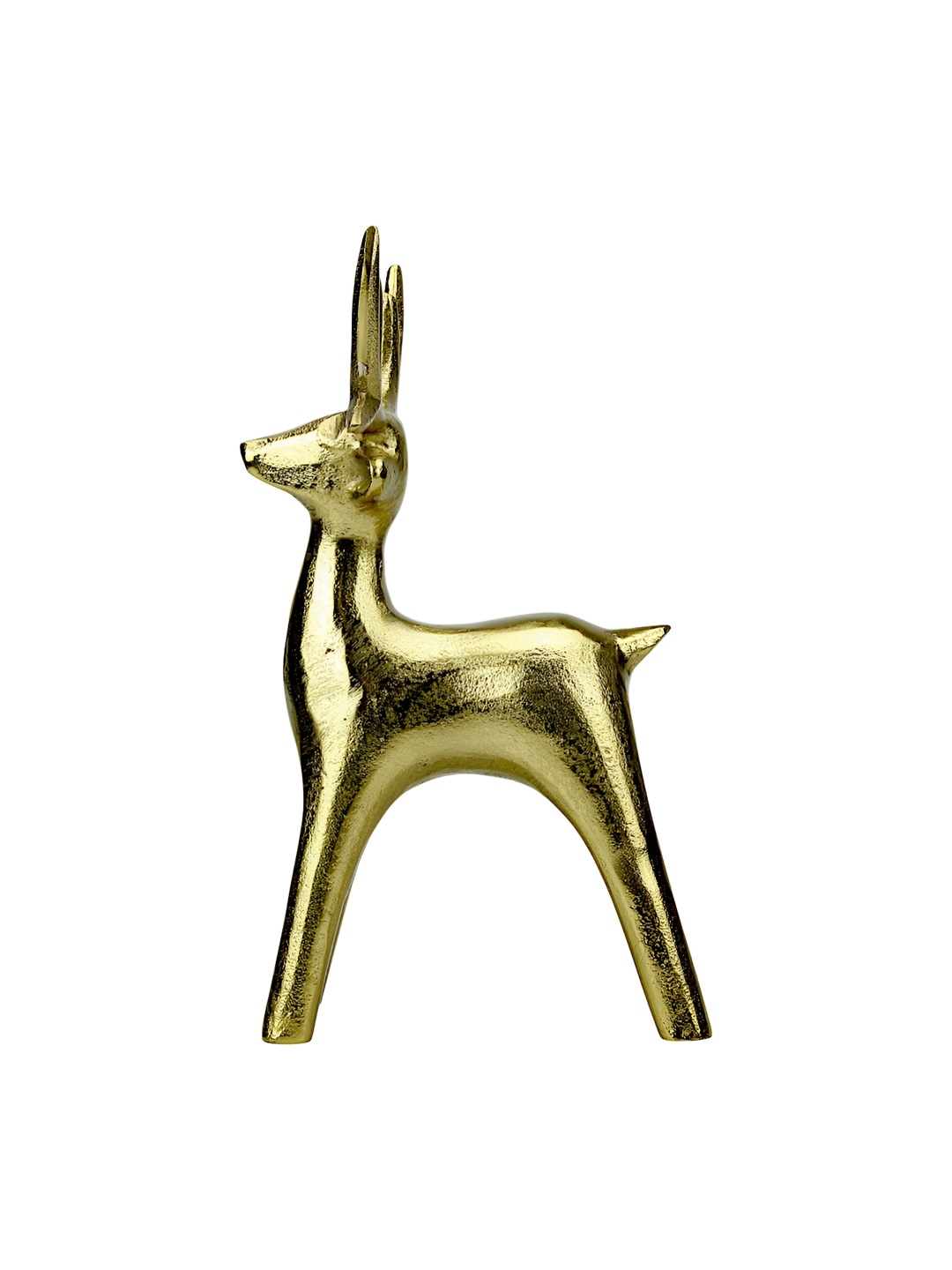 

Hind Decor Gold-Toned Aluminium Standing Reindeer Birds and Animals Figurine Showpiece