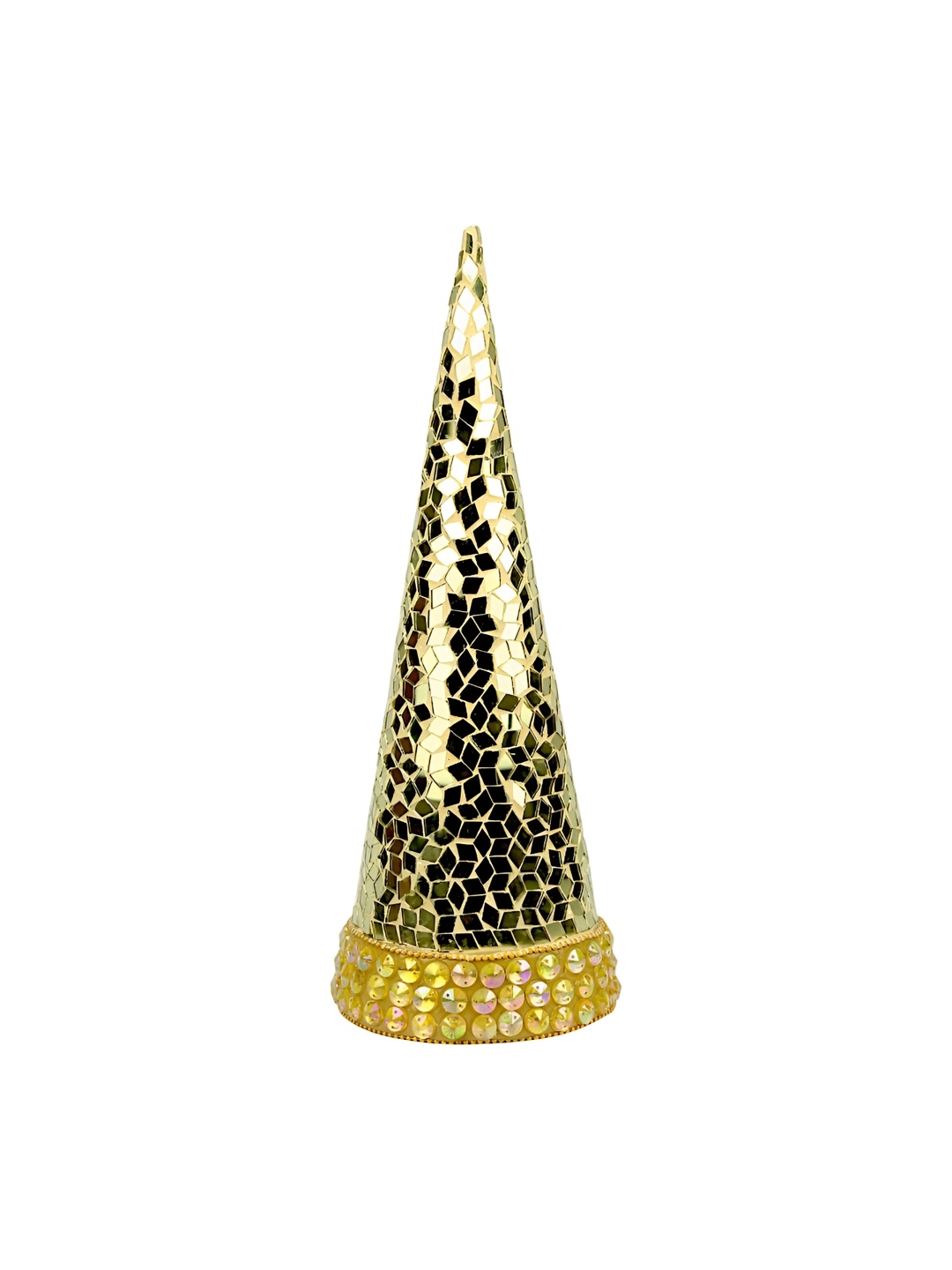 

Hind Decor Gold Toned Christmas Tree Cone Showpiece