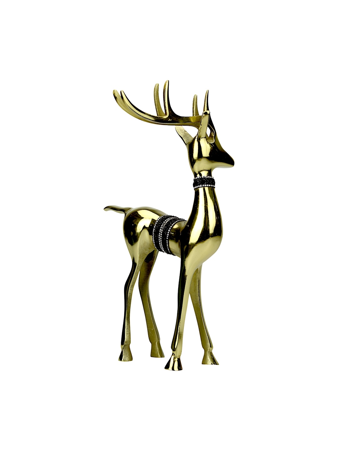 

Hind Decor Gold-Toned Elegant Standing Reindeer Showpiece