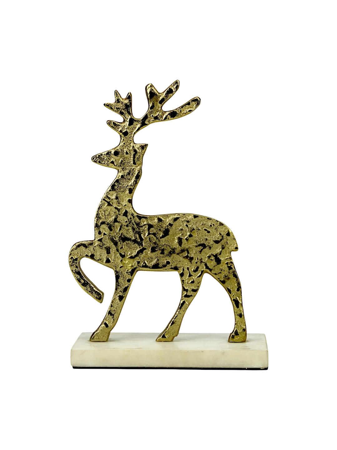 

Hind Decor Gold Toned Christmas Decorative Minimalitic Standing Rain Deer Showpieces