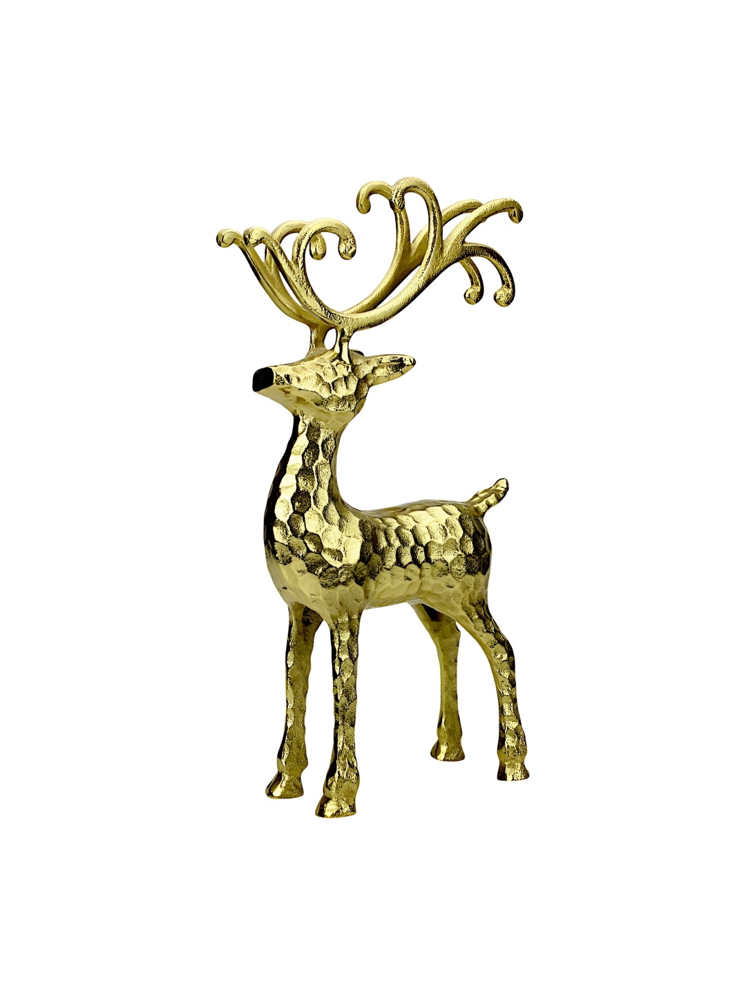 

Hind Decor Gold-Toned Elegant Standing Reindeer Showpiece