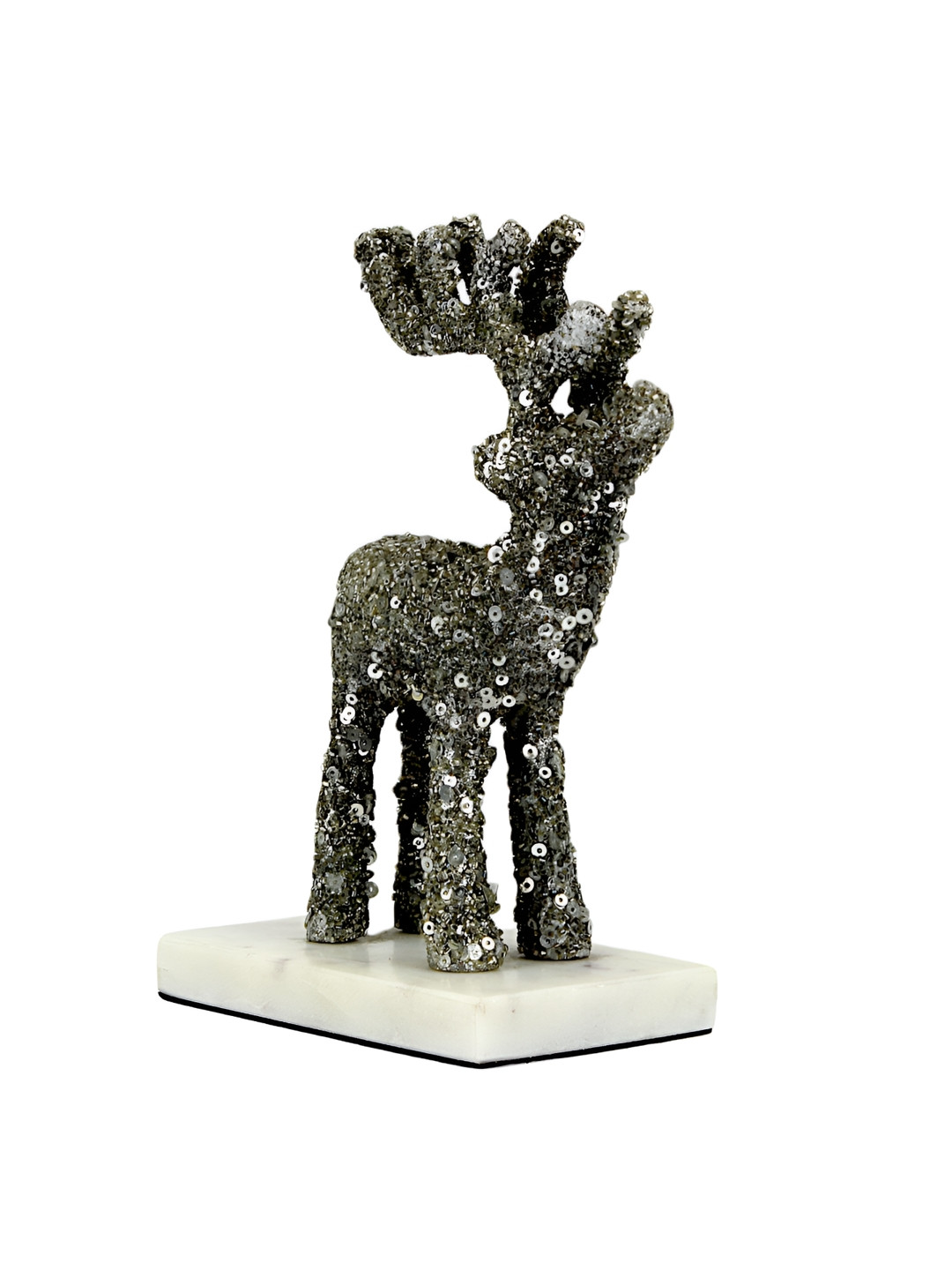 

Hind Decor Black Mosaic Finish Standing Reindeer Showpiece