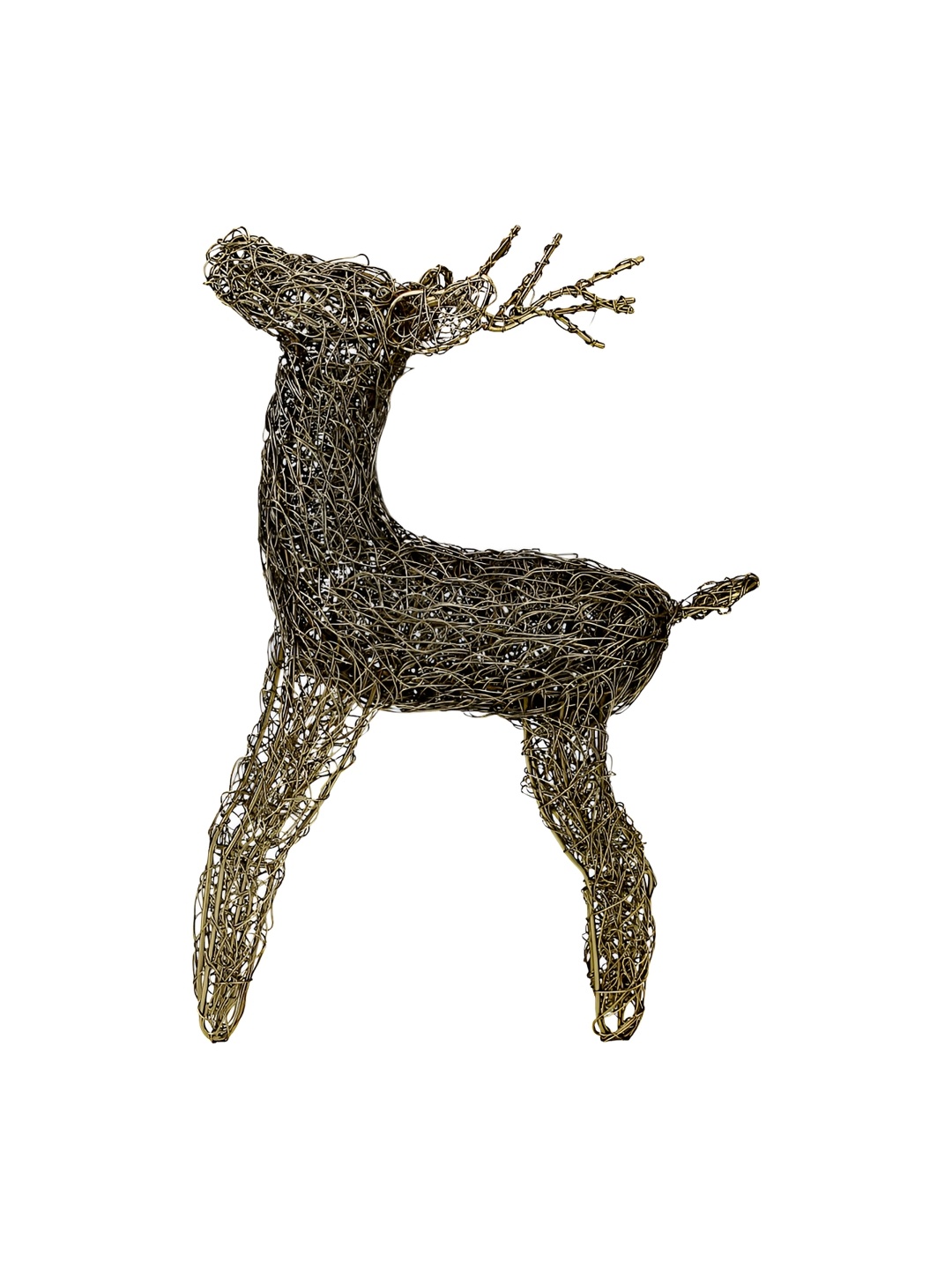 Hind Decor Black & Gold-Toned Standing Reindeer Showpiece