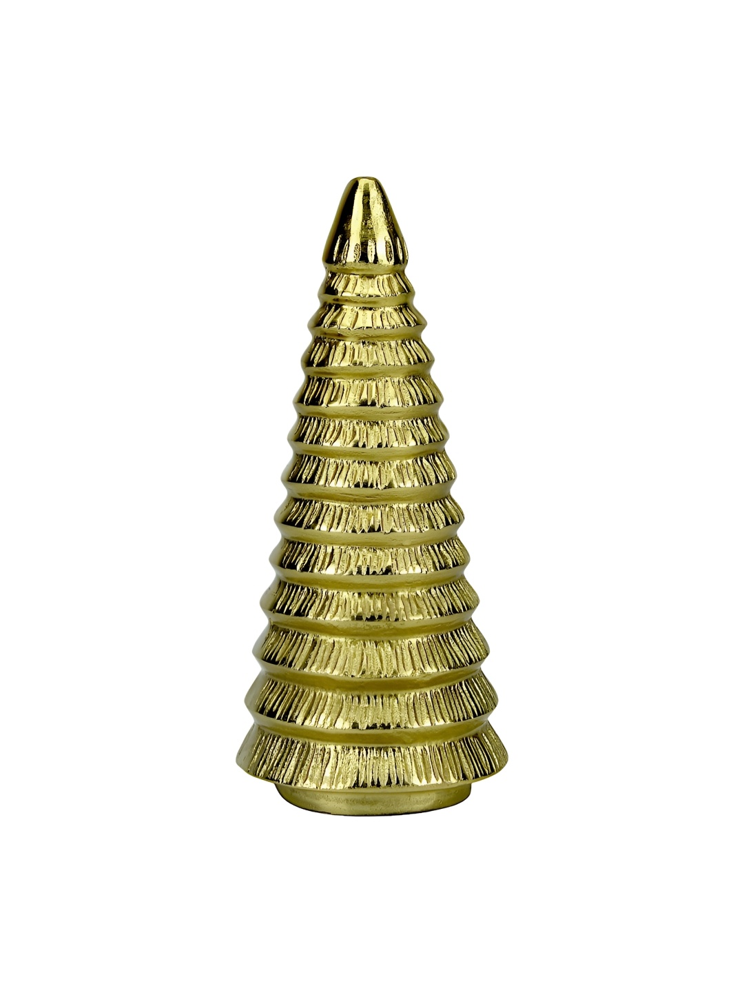 

Hind Decor Gold-Toned Aluminium Christmas Cone Curio Showpiece