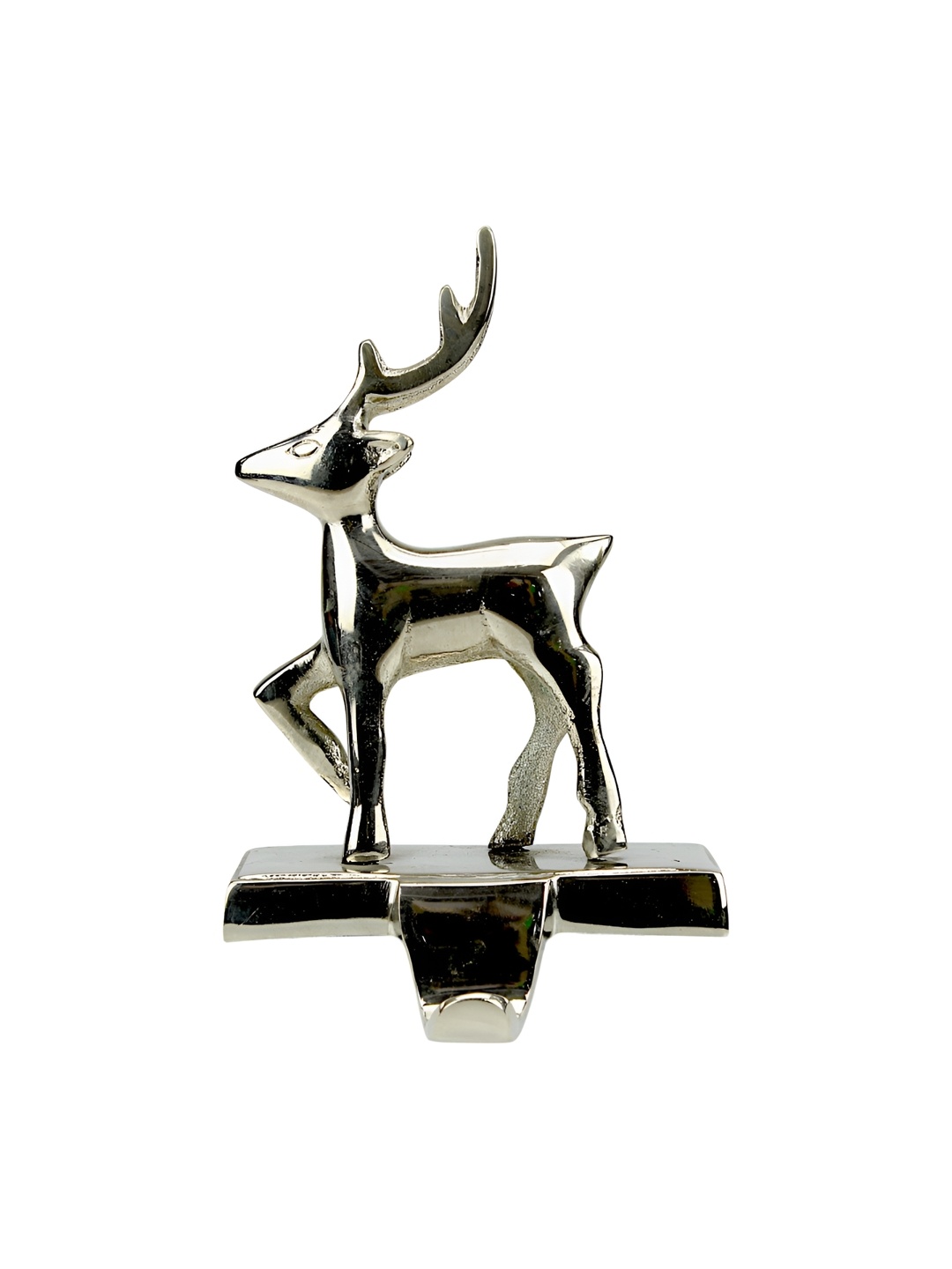 

Hind Decor Silver-Toned Reindeer Stocking Holder