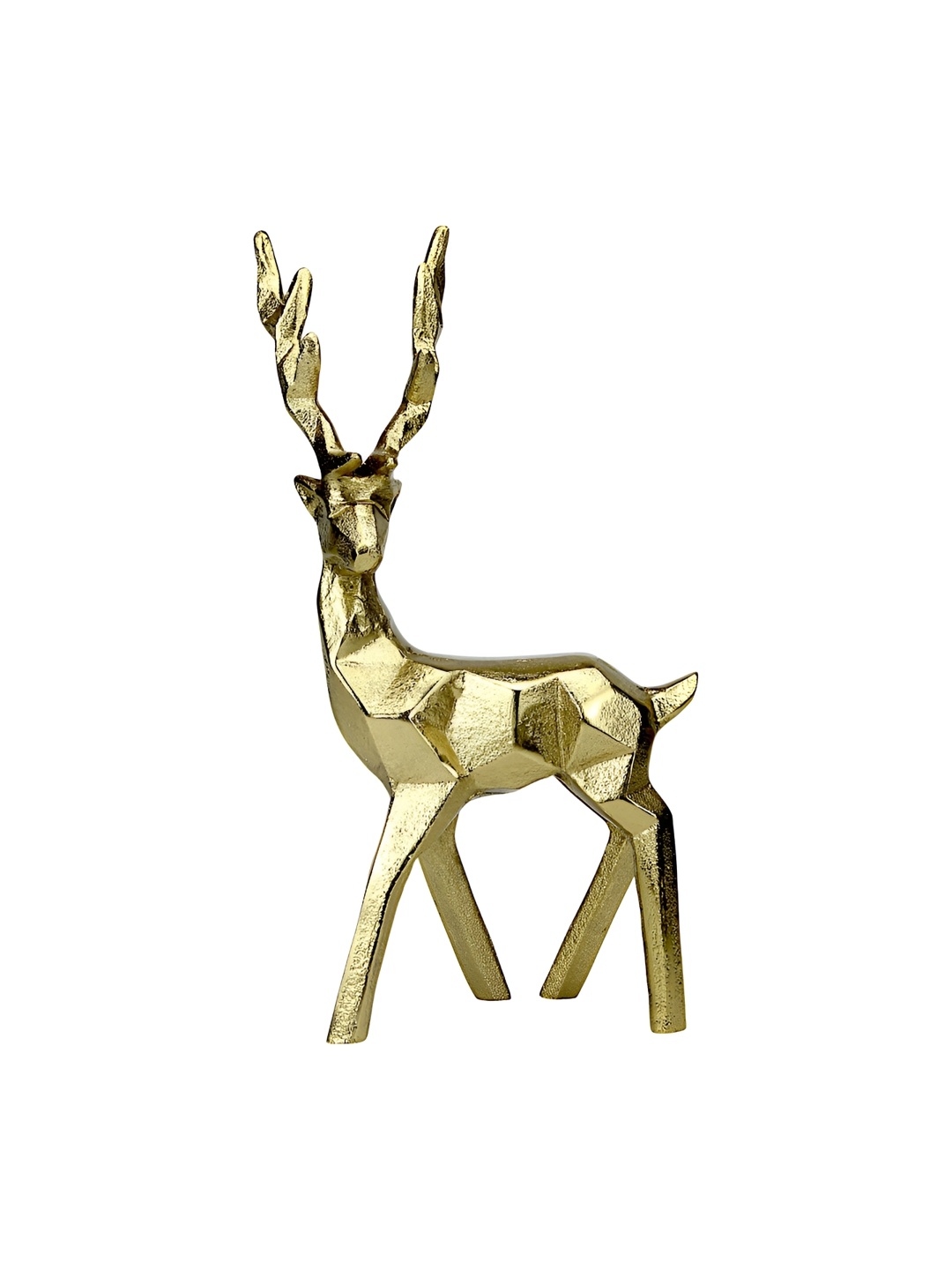 

Hind Decor Gold Toned Handcrafted Standing Reindeer Showpiece