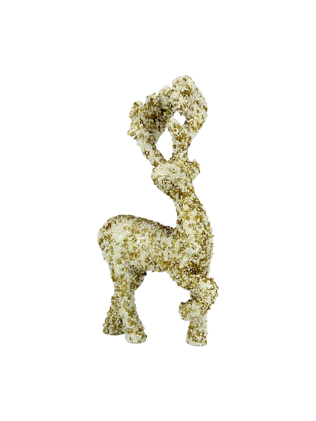 

Hind Decor White & Gold Toned Standing Reindeer Showpiece