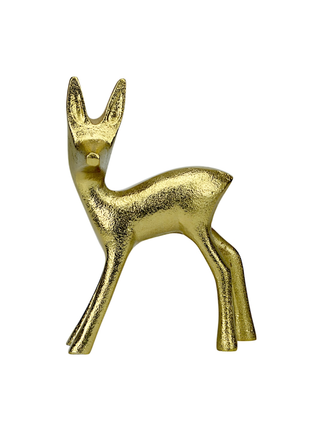

Hind Decor Gold-Toned Textured Aluminum Standing Deer Showpiece