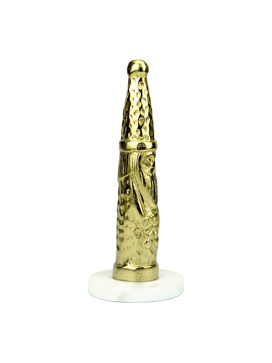 Hind Decor Gold-Toned Santa Claus Cone Showpiece