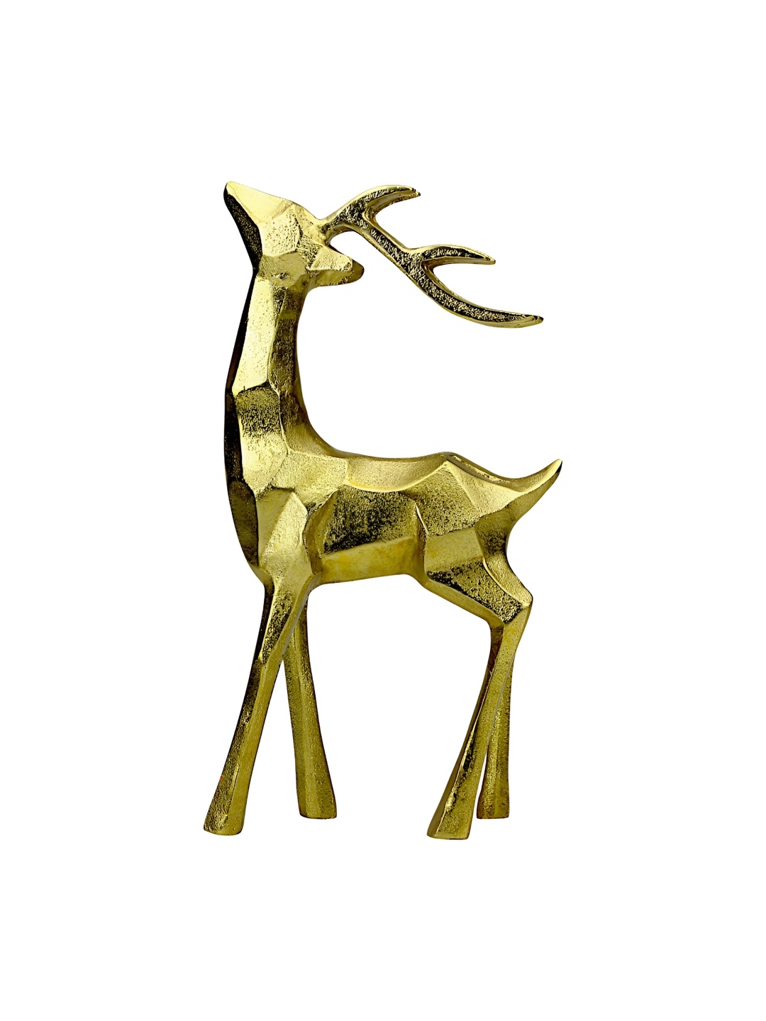 

Hind Decor Gold-Toned Standing Reindeer Birds and Animals Figurine Showpiece