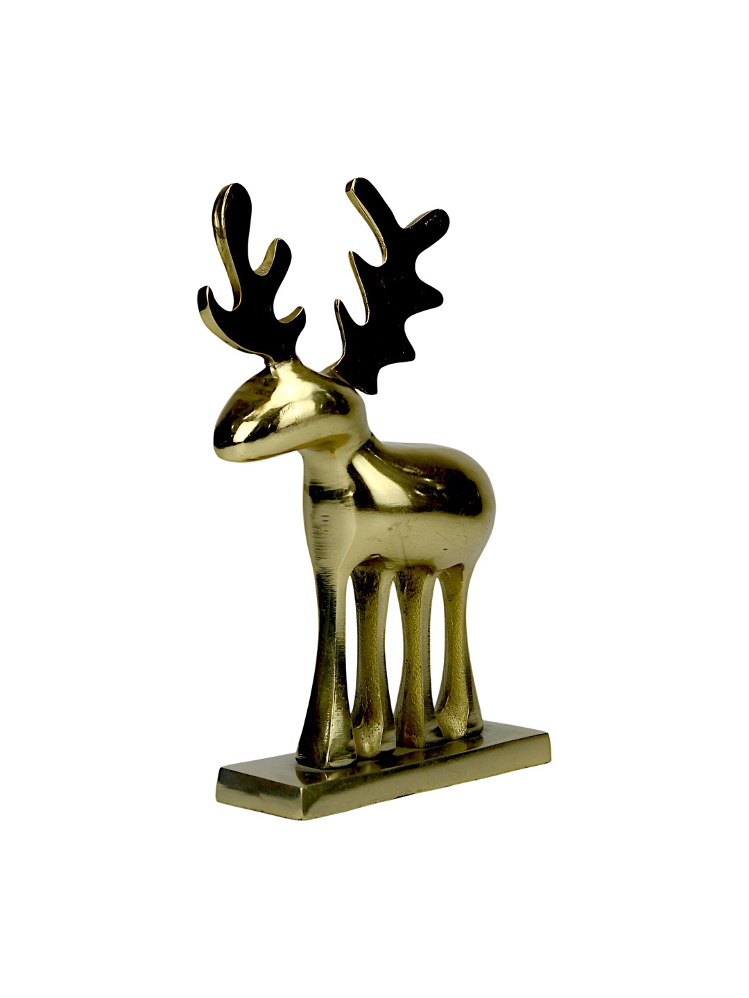 

Hind Decor Gold-Toned Christmas Minimalistic Standing Reindeer Showpiece