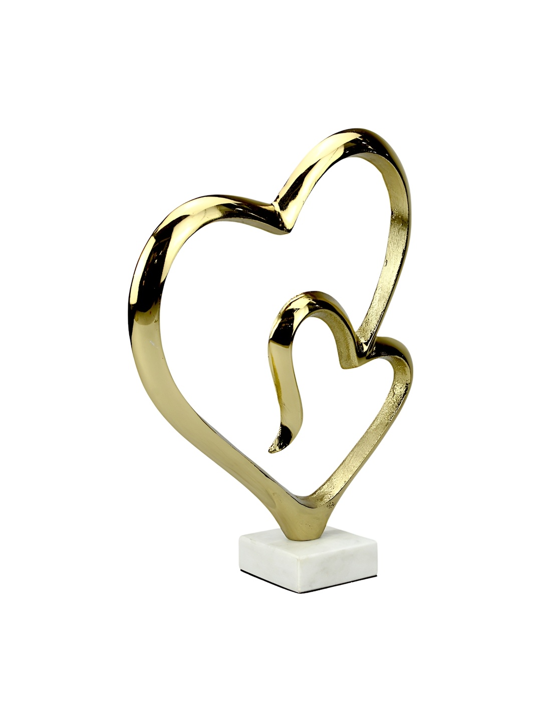 Hind Decor Gold Toned Handcrafted Heart Shaped Showpiece