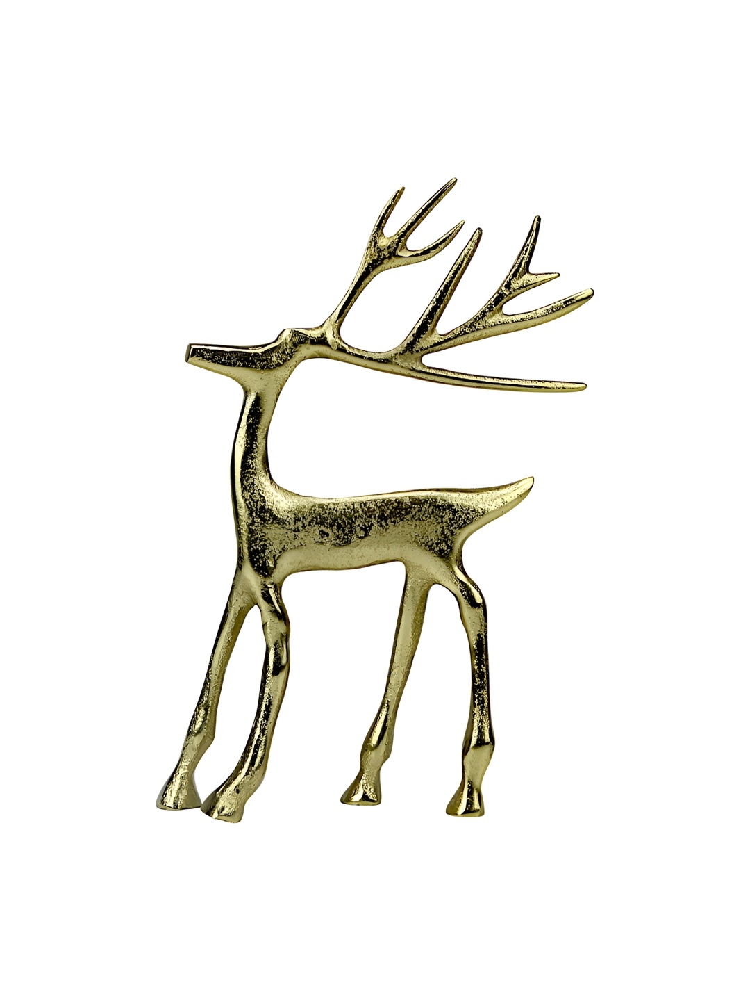 

Hind Decor Gold-Toned Aluminium Standing Deer Birds and Animals Figurine Showpiece