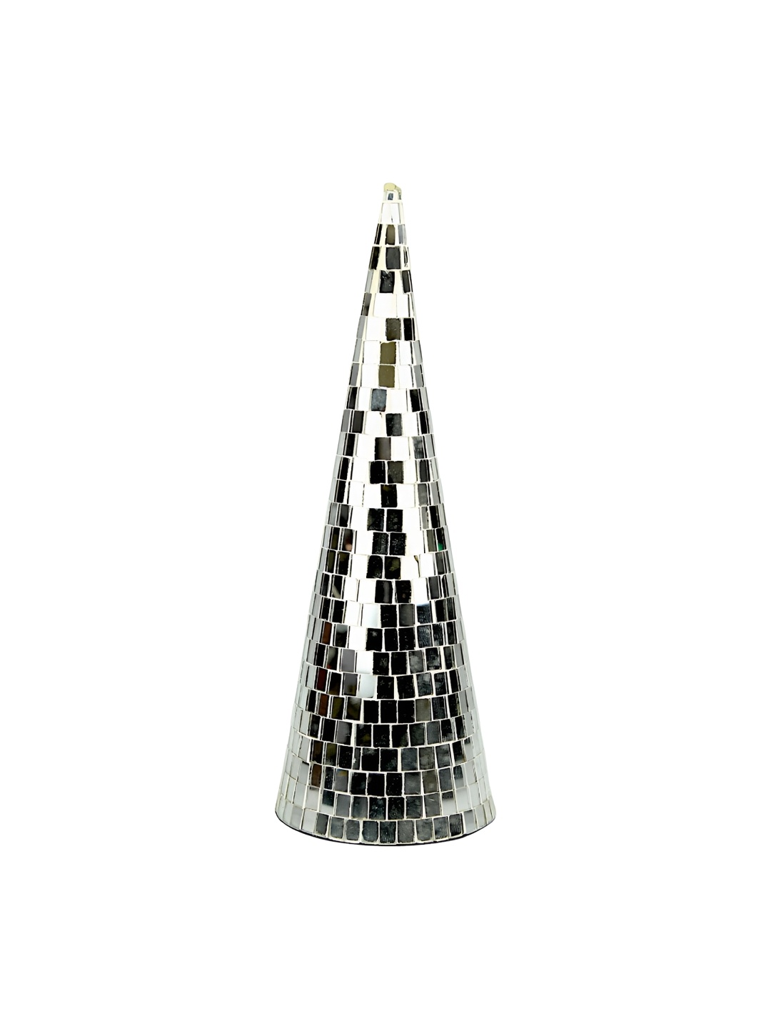 

Hind Decor Silver-Toned Christmas Tree Cone Showpiece