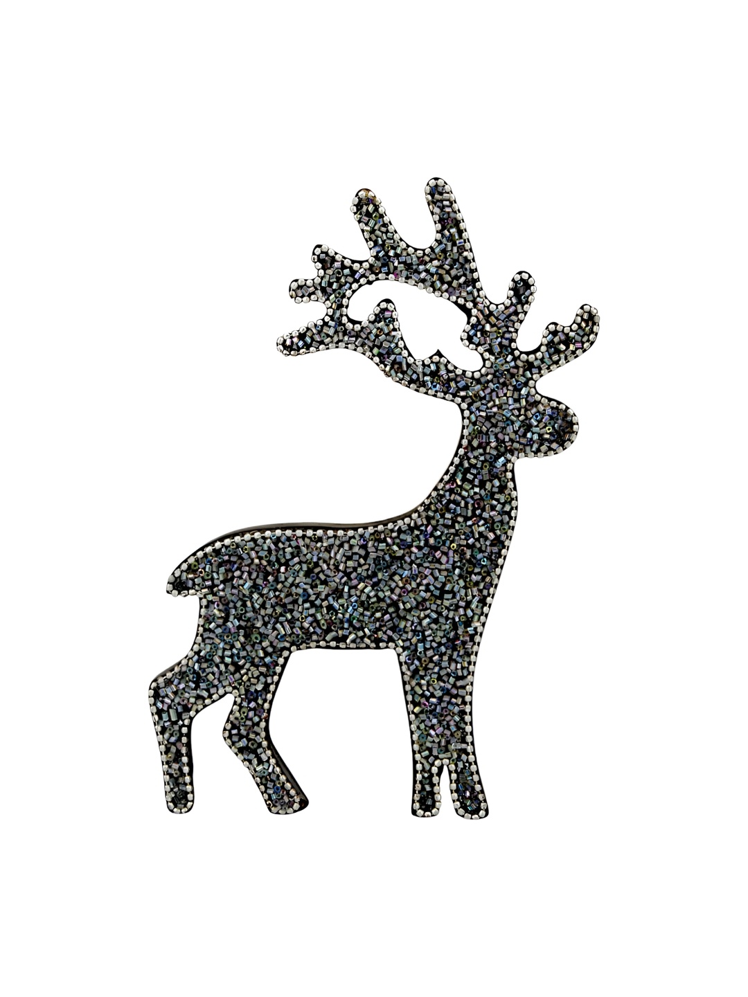 Hind Decor Grey & Black Reindeer Showpiece