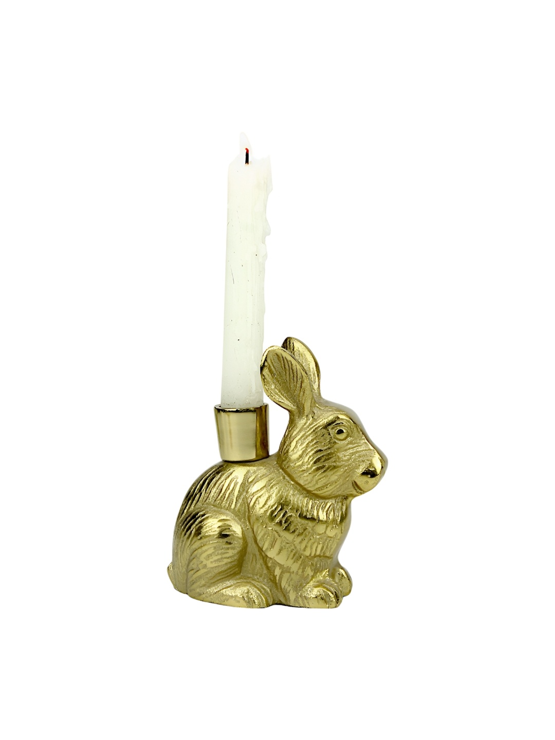 

Hind Decor Gold-Toned Bunny Candle Holder