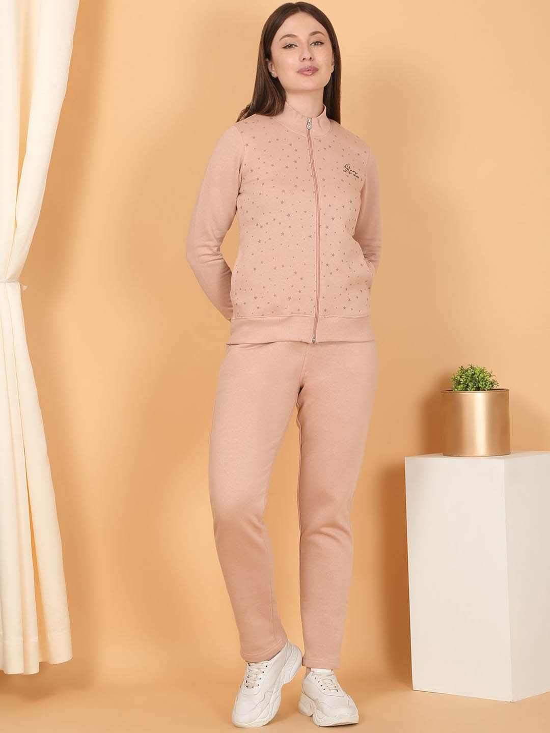 

Sweet Dreams Women Printed Tracksuit, Peach