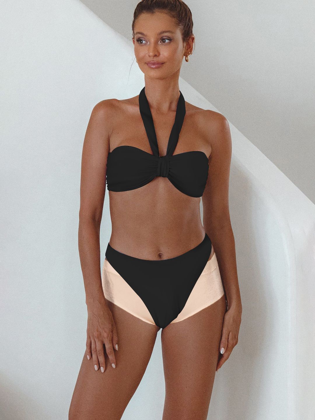 

Krelin Halter Neck Swim Bikini Set, Black