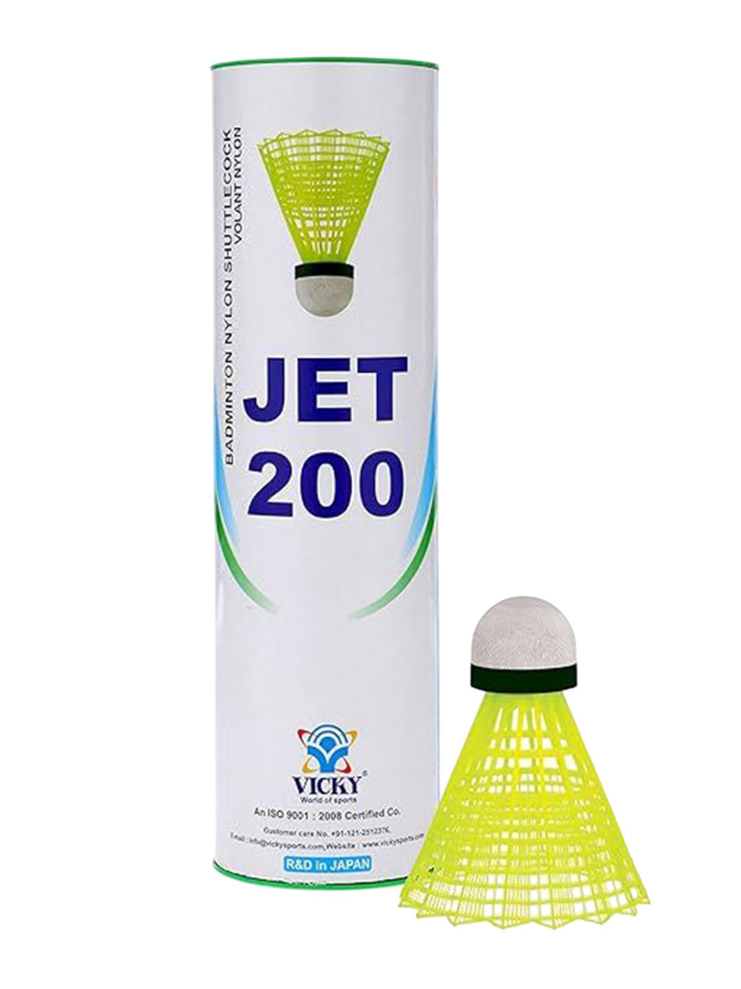 

Vicky Sports JET 200 Pack of 6 Nylon Badminton Shuttlecock, White