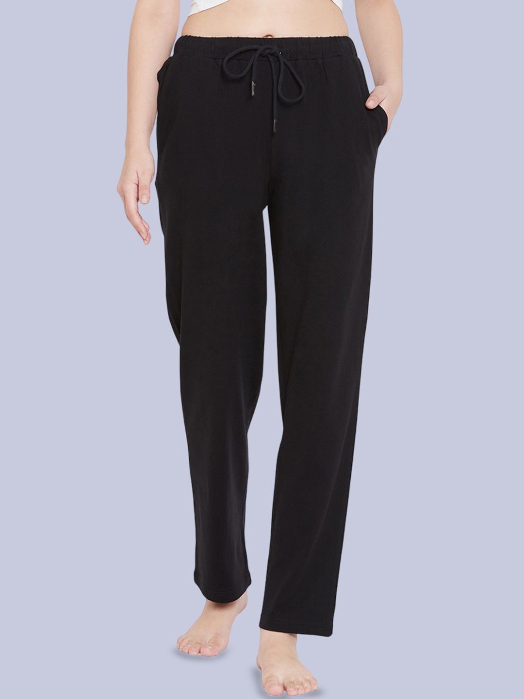 

Hypernation Women Pure Cotton Lounge Pants, Black