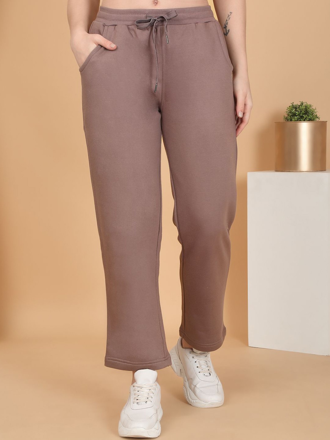 

Sweet Dreams Women Mid Rise Rapid-Dry Track Pants, Brown