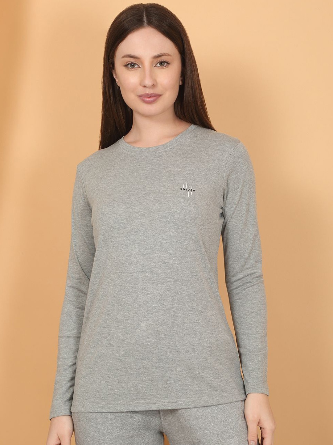 

Sweet Dreams Women Round Neck Long Sleeves Lounge Tshirt, Grey